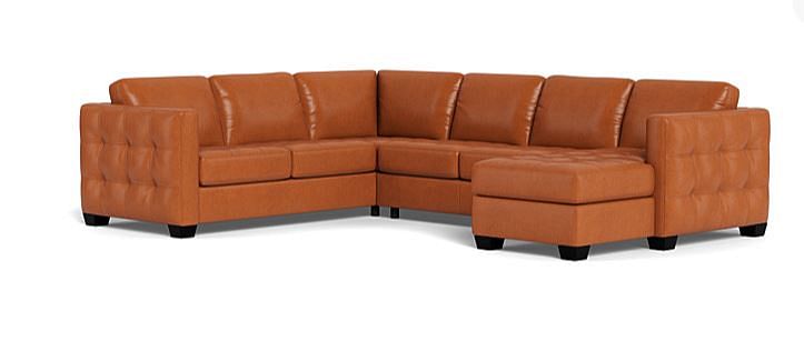 Barrett Sectional in Leather with Right Chaise - Custom Configuration and Cover